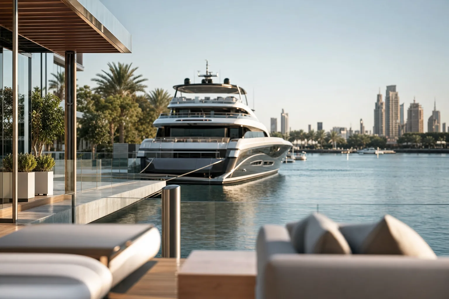 Abu Dhabi Marina sunset 富の入口メタファー
