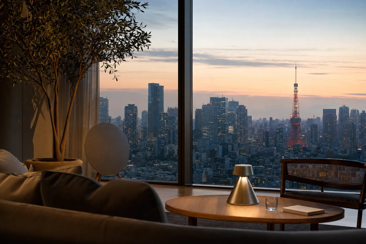 Tokyo skyline at dusk
